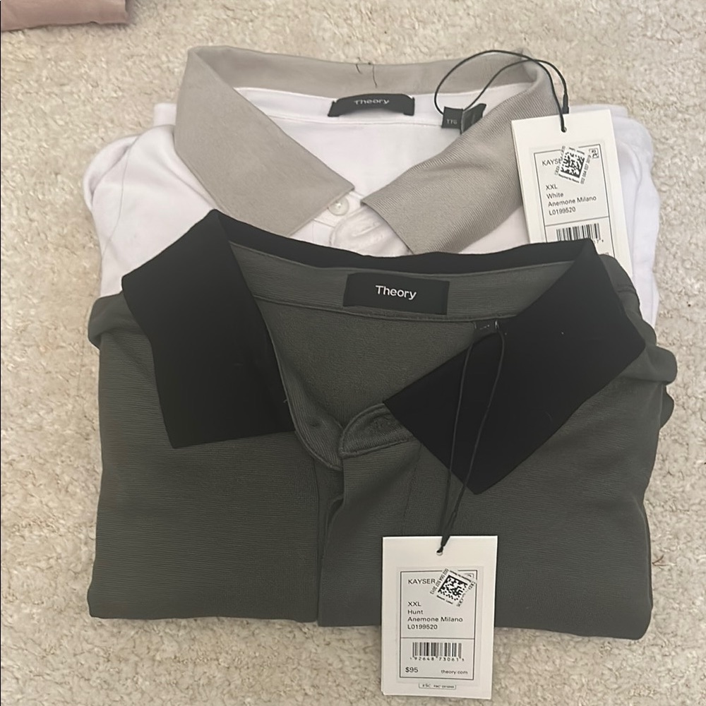 Theory Men's White and Gray Shirts